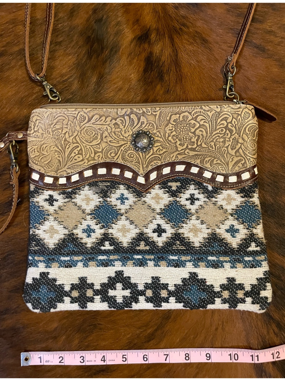 Myra Bag Tincture Crossbody features hand-tooled leather - Picture 6 of 6